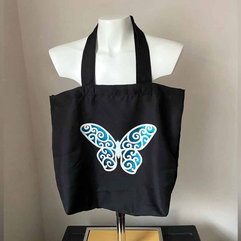 Reusable Polyester Butterfly Tote Bag